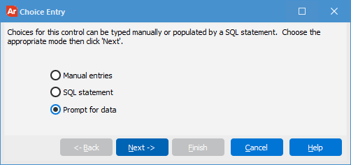 The Prompt for Data option allows MAPS administrators to request a .csv file be upload when a user next opens to DataBlock.